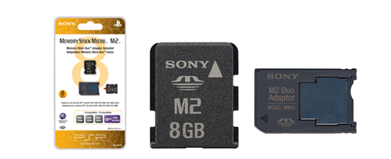 8GB Memory Stick Micro™ M2™ (includes M2 Duo adaptor) 8GB Memory Stick Micro™ M2™ (includes M2 Duo adaptor)